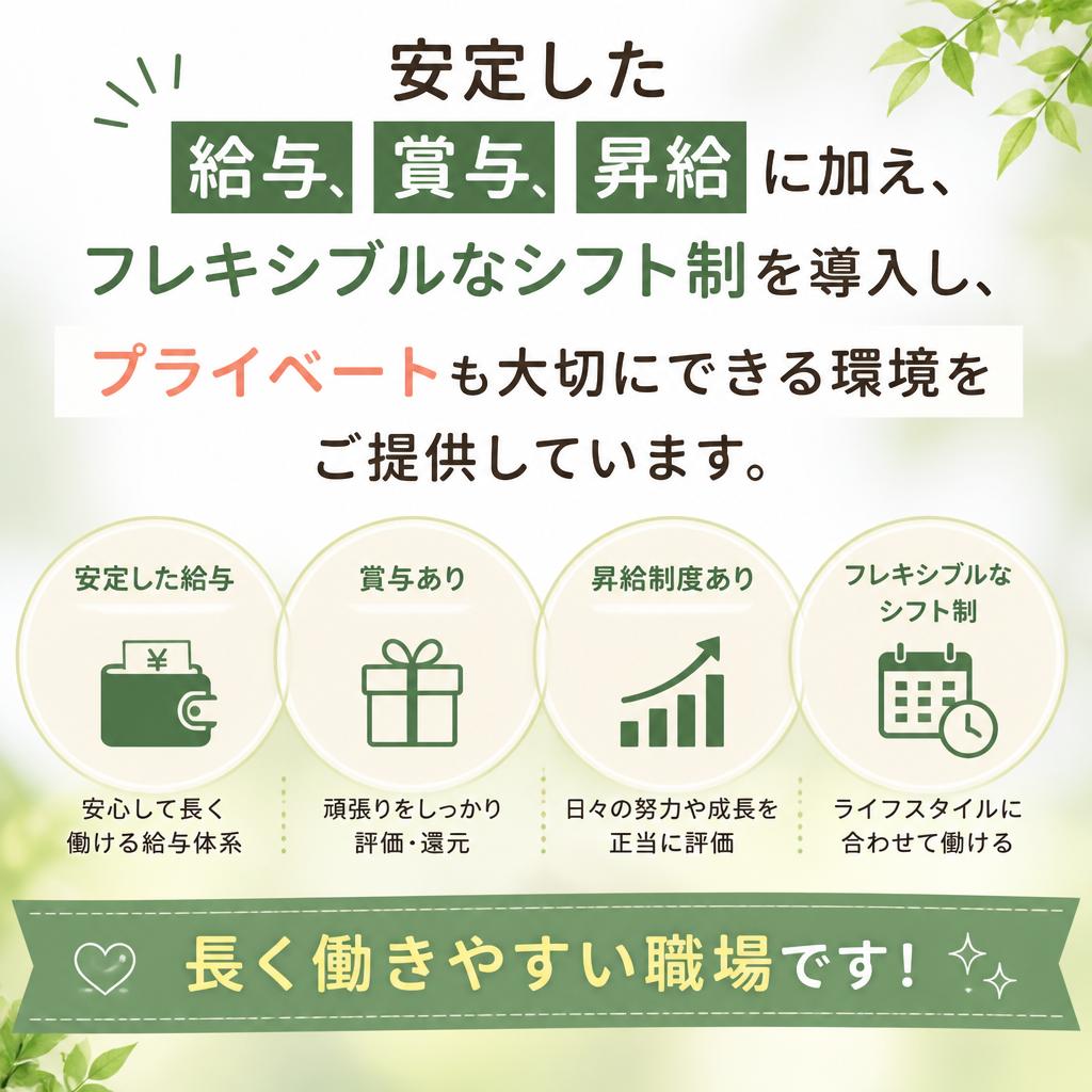 充実した福利厚生と働きやすい環境
